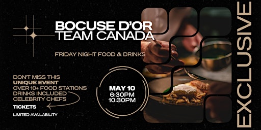 Imagen principal de BOCUSE D'OR TEAM CANADA fundraiser at The Westin Harbour Castle Toronto