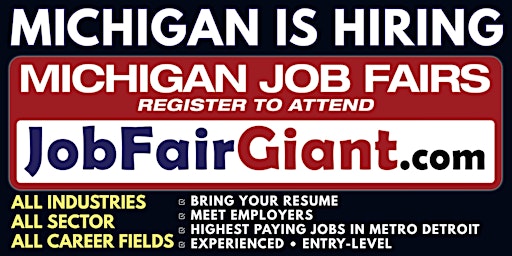 Primaire afbeelding van May 30, 2024 Michigan Job Fairs