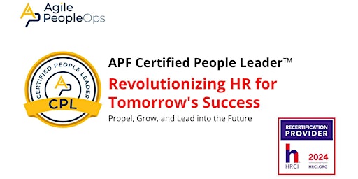 APF Certified People Leader™ (APF CPL™)Apr 30-May 1, 2024 primary image