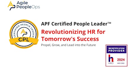 APF Certified People Leader™ (APF CPL™) May 14-15, 2024