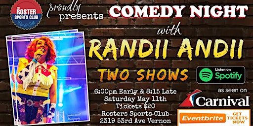 Immagine principale di EARLY SHOW: Hilarious and Musical Comedian Randii Andii 