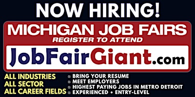 October 30, 2024 Michigan Job Fairs primary image