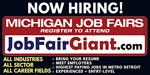Image principale de June 27, 2024 Michigan Job Fairs