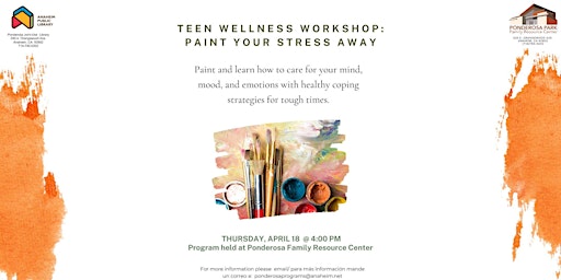 Imagen principal de Teen Wellness Program: Paint Your Stress Away at Ponderosa Joint-Use Branch