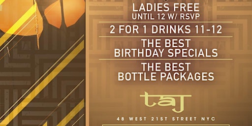 Taj Lounge NYC Saturday Night's Gametight Guestlist 2024 primary image