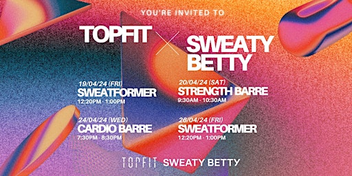 Imagem principal do evento TOPFIT X SWEATY BETTY - Cardio Barre