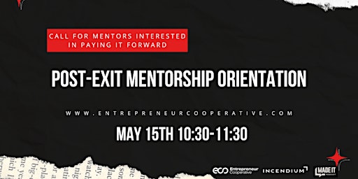 Post-Exit Entrepreneurs Mentorship Orientation- ECo Project