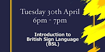 Primaire afbeelding van Introduction to British Sign Language - ONLINE