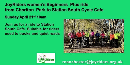 Primaire afbeelding van JoyRiders women's beginners plus ride, Chorlton Park to Station South