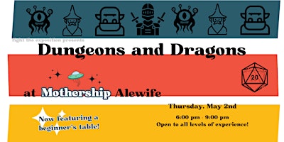 Imagem principal de Dungeons and Dragons Night at Mothership Alewife