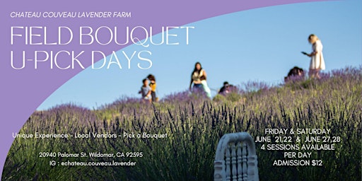 Imagem principal do evento Lavender Farm U-Pick Days    June 21 & 22  /  28 & 29 , 2024