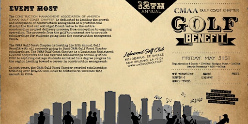 Hauptbild für 12th Annual Golf Benefit for CMAA Gulf Coast Chapter Scholarships