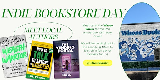 Primaire afbeelding van Meet Local Authors @ 2nd Annual Oak Cliff Book Crawl w/ @WhoseBooks