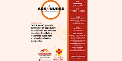 Ask A Nurse-Community Health Dialogue primary image