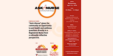 Primaire afbeelding van Ask A Nurse-Community Health Dialogue