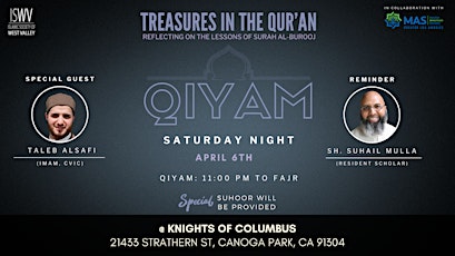 Imagem principal do evento ISWV: Qiyam-ul-Layl - Treasures in the Qur'an