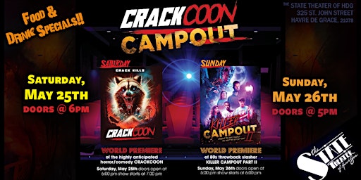 Primaire afbeelding van CRACKOON CAMPOUT - A 2-Part Horror Comedy Event