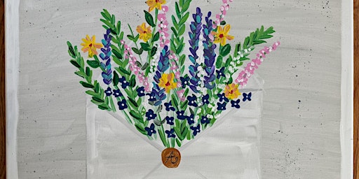 Primaire afbeelding van Paint Night  for Everybody- Online! -Envelope of Flowers