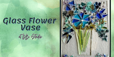 Glass Flower Vase Painting with Glass | Fused Glass db Studio
