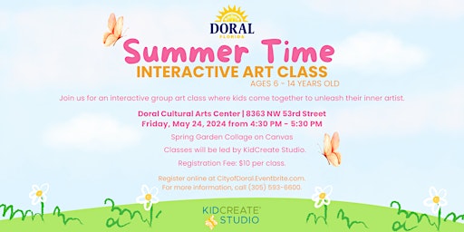 Summer Time Interactive Art Class Ages 6-14 Years Old primary image