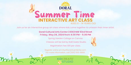 Primaire afbeelding van Summer Time Interactive Art Class Ages 6-14 Years Old