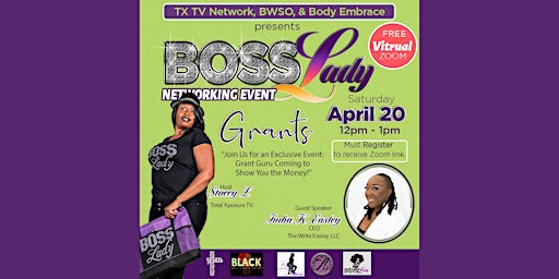 Imagem principal do evento BOSS LADY Networking event with Special Guest "The Write Easley"