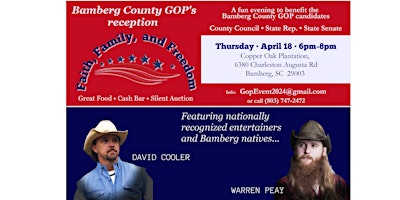 Bamberg County GOP's Faith, Family, and Freedom reception primary image