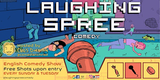 Imagem principal do evento Laughing Spree: English Comedy on a BOAT (FREE SHOTS) 05.05.  Cinco de Mayo