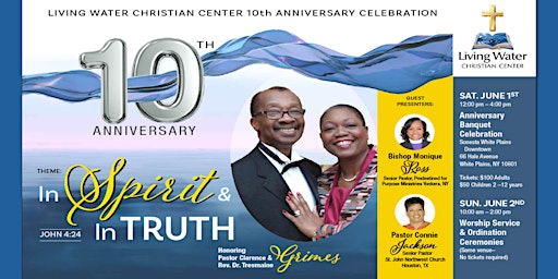 Primaire afbeelding van Living Water Christian Center - Anniversary Banquet Celebration