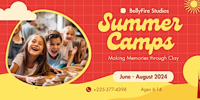 Image principale de Kid's Pottery Summer Camps All Summer Long! (visit website to sign up)