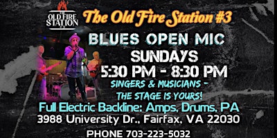 Primaire afbeelding van Sunday Open Mic The Old Fire Station#3 Fairfax, VA