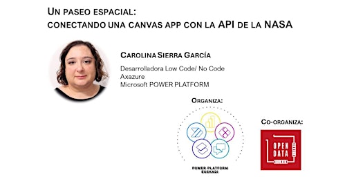 Imagem principal do evento Un paseo espacial:  conectando una canvas app con la API de la NASA