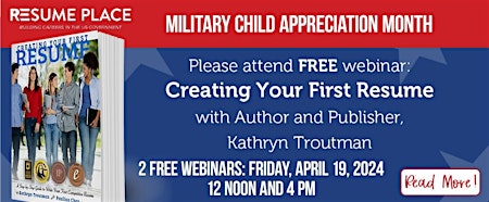 Image principale de Celebrating Military Child Month -Creating Your First Resume - HS & College