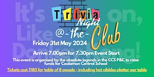 Primaire afbeelding van Trivia Night @ The Club