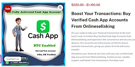 Buy Verified Cash App Accounts - BTC Enabled