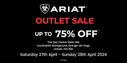 Imagem principal do evento ARIAT OUTLET SALE - LINCOLNSHIRE SHOWGROUND