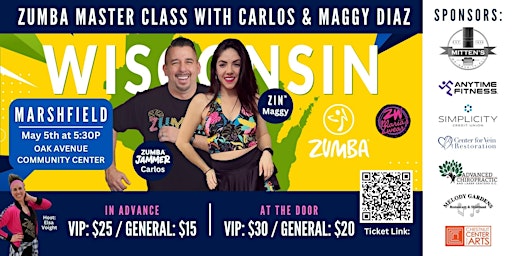 Hauptbild für Zumba® Master Class with Carlos and Maggy Diaz - Marshfield