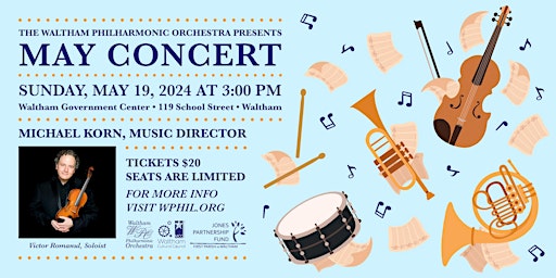Imagem principal do evento Waltham Philharmonic Orchestra May Concert