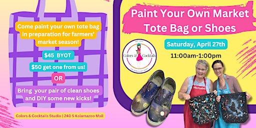 Immagine principale di Paint Your Own Market Tote Bag or Shoes! 