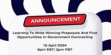 Learning To Write Winning Proposals And Find Opportunities In Government Co primary image