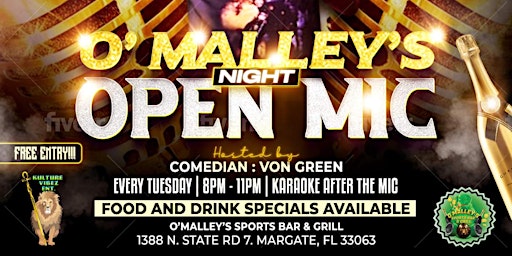 Primaire afbeelding van O’Malley’s Open Mic Night