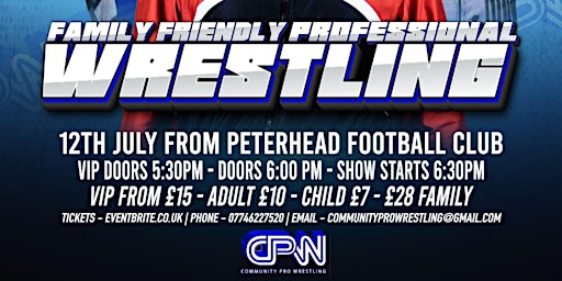 Imagem principal do evento Community pro wrestling returns to Peterhead !