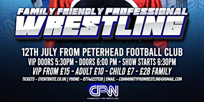 Community pro wrestling returns to Peterhead ! primary image