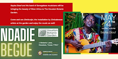 Primaire afbeelding van Ndadie Begue at The Houston Botanic Garden (Senegalese /West African Music)
