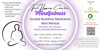 Immagine principale di Free Guided Buddhist Meditation Mini Retreat 