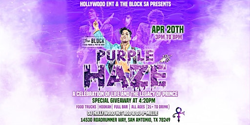 Primaire afbeelding van Purple Haze: The Life and Legacy of Prince: Live DJs, Themed Drink, Hookah, & Full Bar