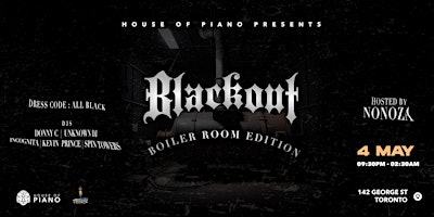 Hauptbild für House of Piano - Blackout: Boiler Room Edition