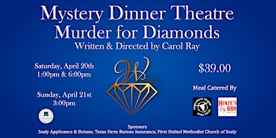 Immagine principale di Mystery Dinner Theatre...Murder for Diamonds 