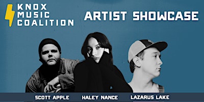 Primaire afbeelding van KMC Artist Showcase with Scott Apple, Haley Nance, & Lazarus Lake.