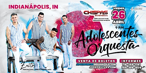 Imagen principal de Concierto de salsa con Adolescentes Orquesta I Indianápolis, In | Abril 26